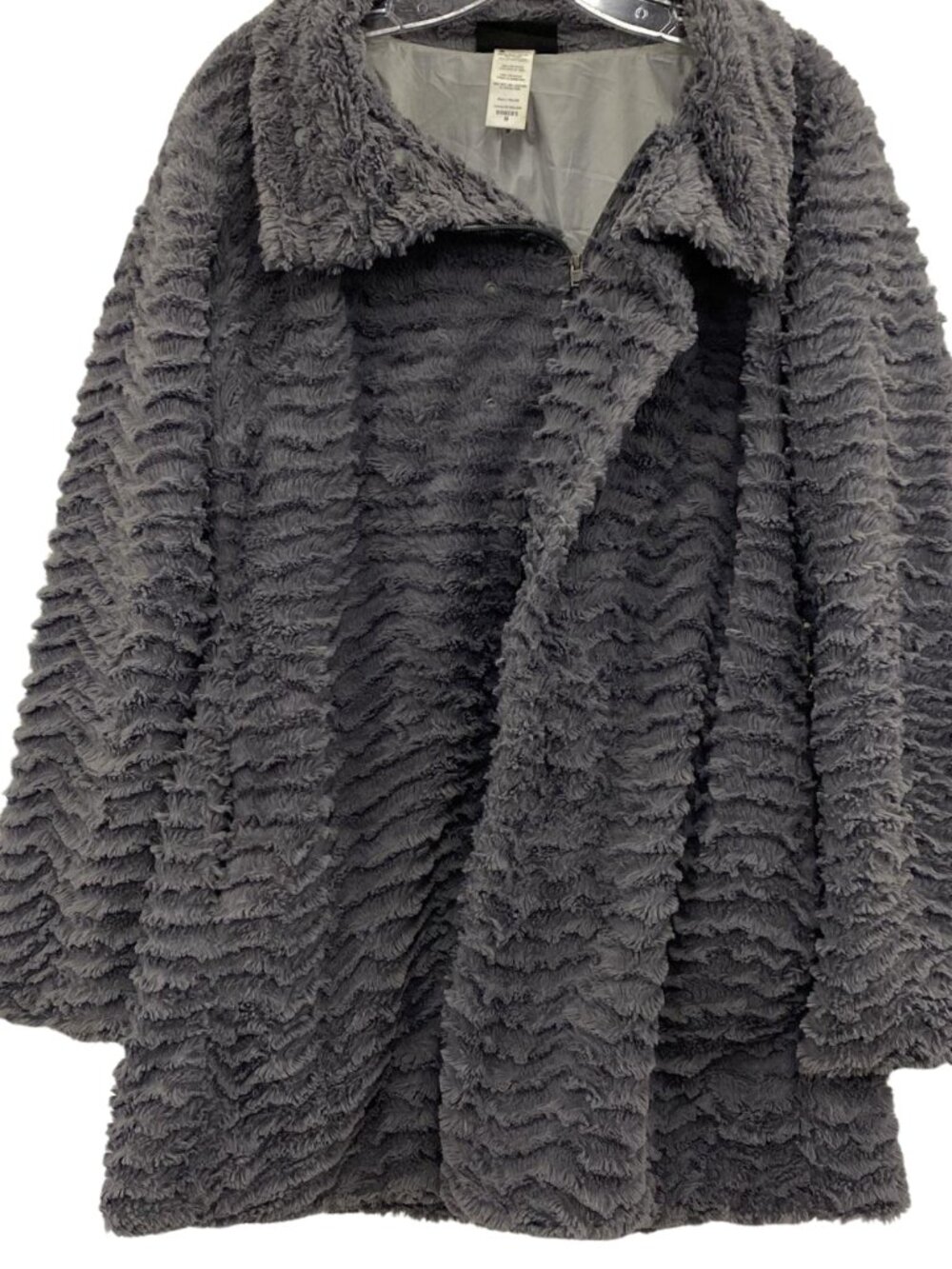 Patagonia Pelage Fleece Faux Fur Jacket Gray Plush Coat Size M - Picture 2 of 6